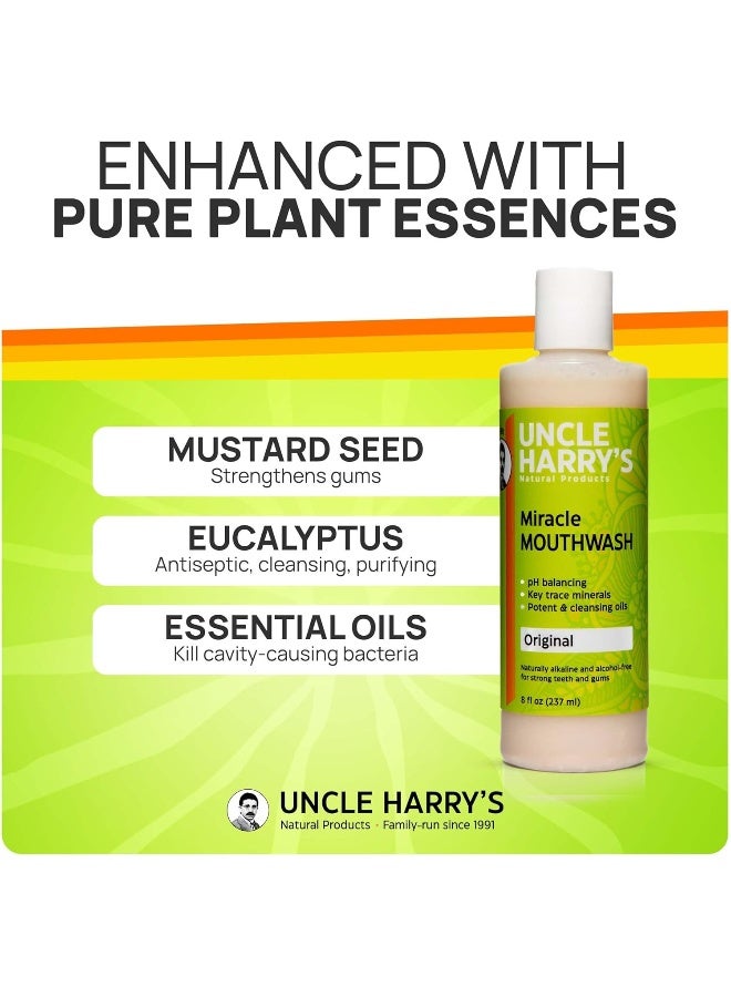 Uncle Harry's Natural Alkalizing Miracle Mouthwash - Balances pH & Soothes Throat While Freshening Breath (8 fl. oz.) - Image 4
